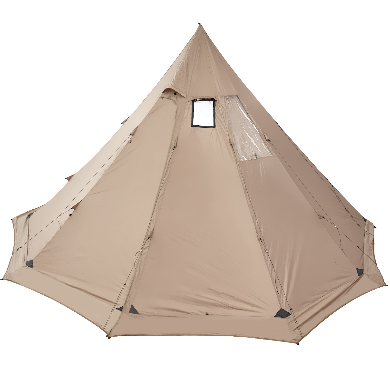Winter Tipi Camping Tent For 4-6 Persons With Stove Jack Waterproof_voghion.com